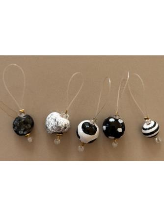 Kazuri Strikkemarkører, Sorte Nuancer